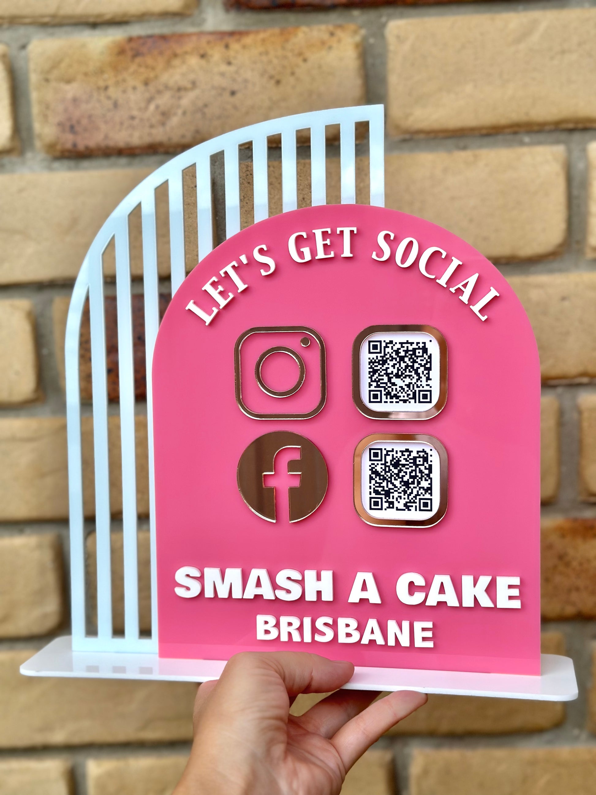 Social Media Stand QR sign