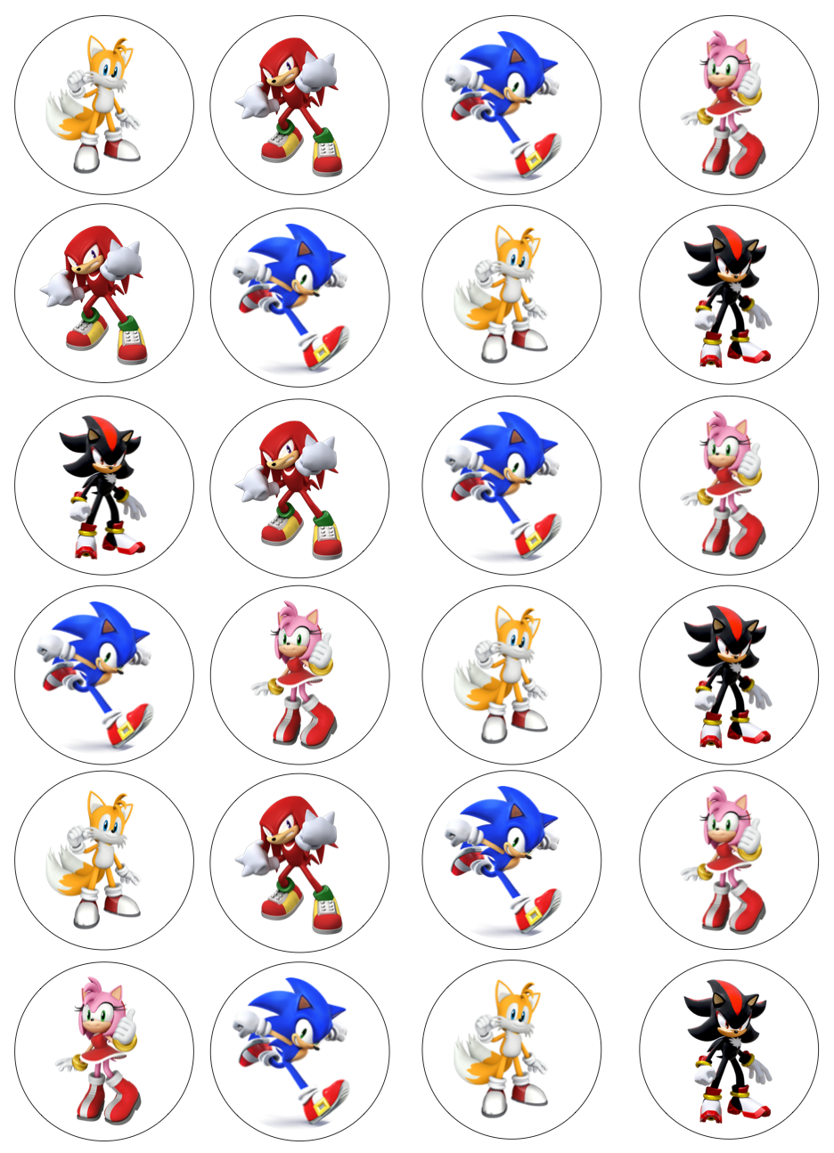 Sonic #1 Cupcake Edible Icing Image Toppers