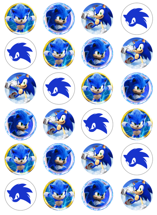 Sonic #2 Cupcake Edible Icing Image Toppers