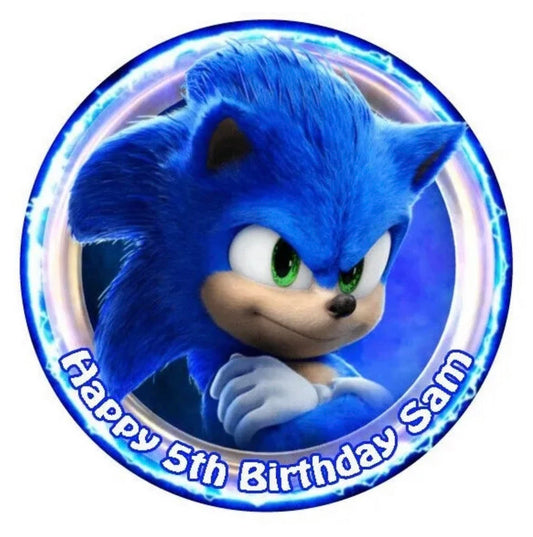 Sonic The Hedgehog #1 Round Cake Edible Icing Image Topper 19cm