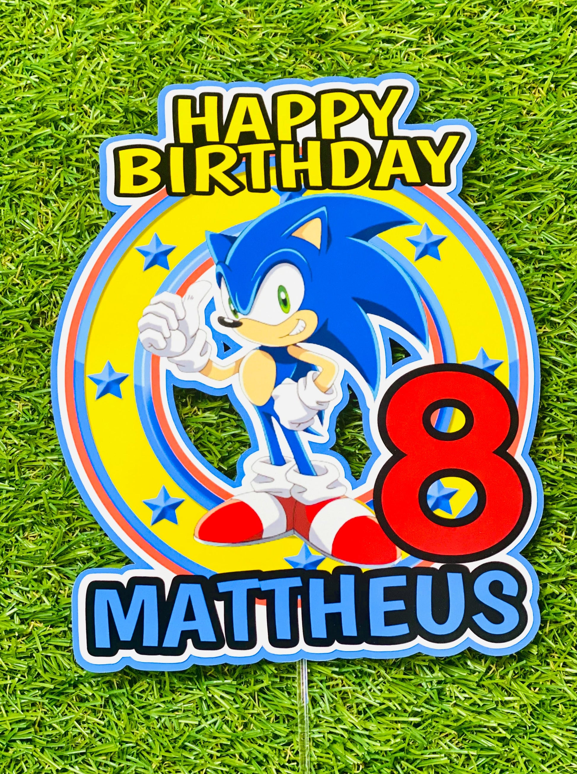 Sonic The Hedgehog #2 Personalised Cake Topper