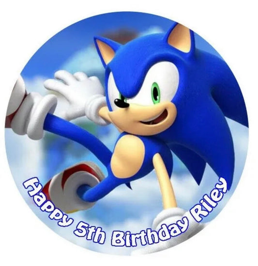 Sonic The Hedgehog #2 Round Cake Edible Icing Image Topper 19cm
