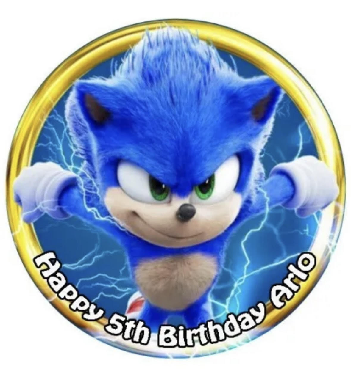 Sonic The Hedgehog #3 Round Cake Edible Icing Image Topper 19cm
