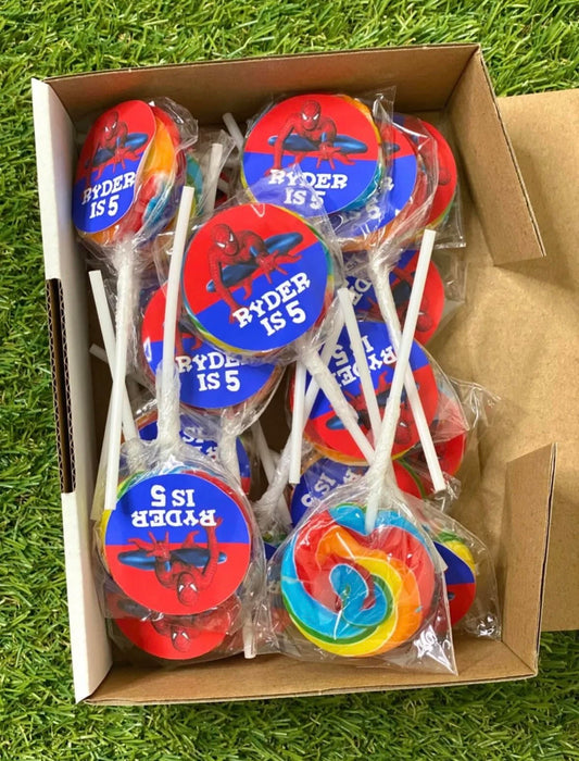 Spider-Man Personalised Birthday Lollipop 10 pack