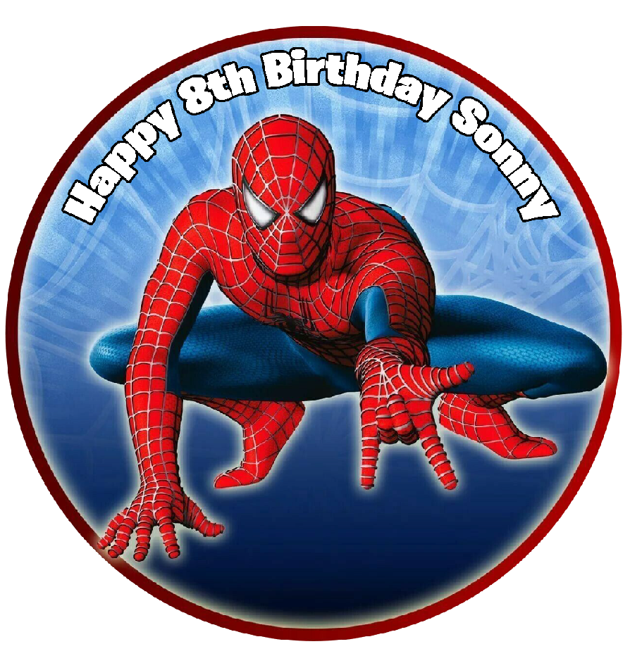 Spider-Man Round Cake Edible Icing Image Topper 19cm
