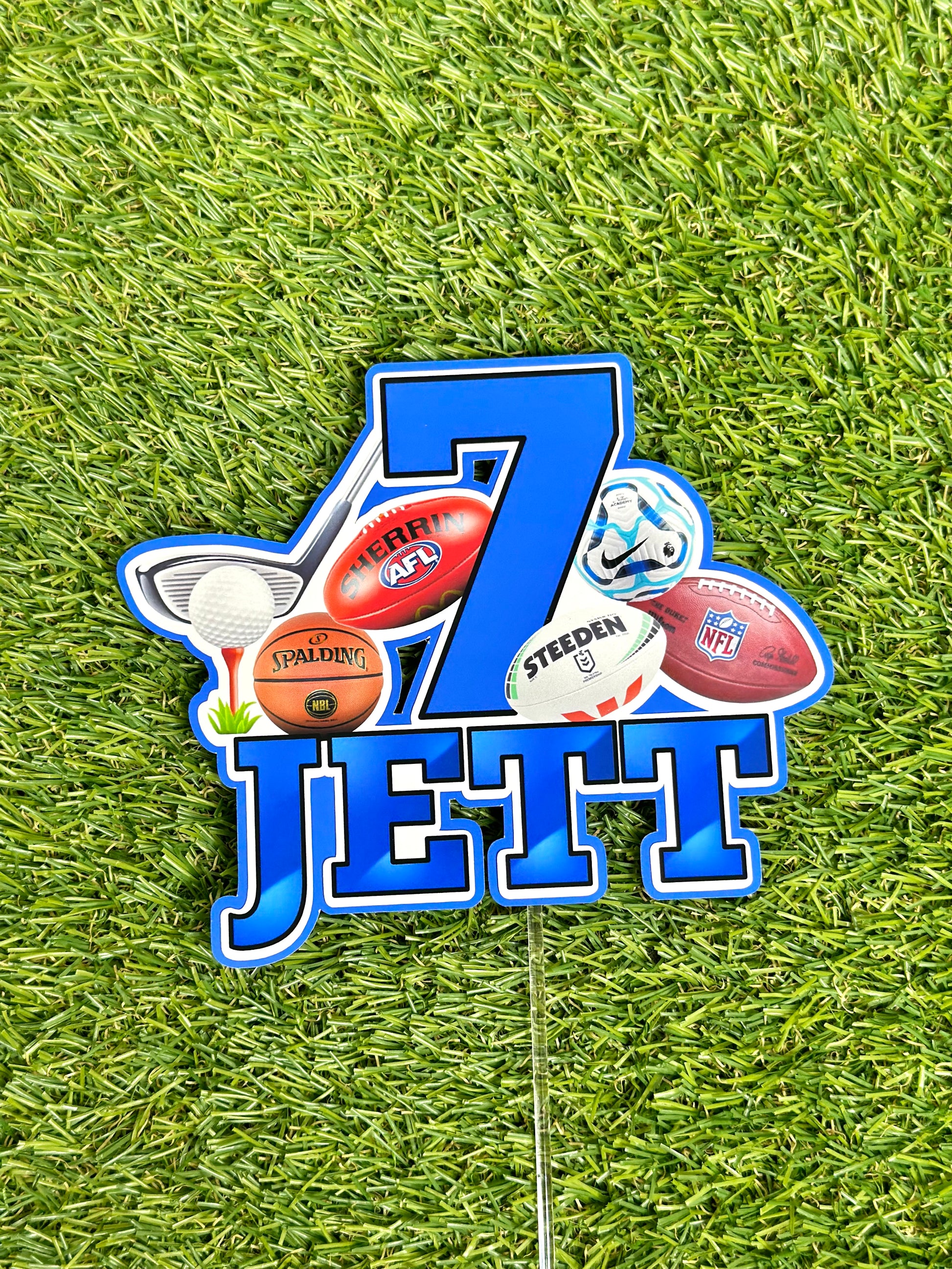 Sports Balls Soccer Football Personalised Cake Topper