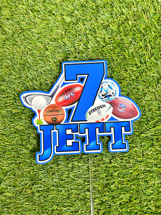 Sports Balls Soccer Football Personalised Cake Topper