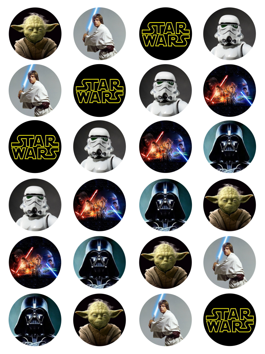 Star Wars Cupcake Edible Icing Image Toppers