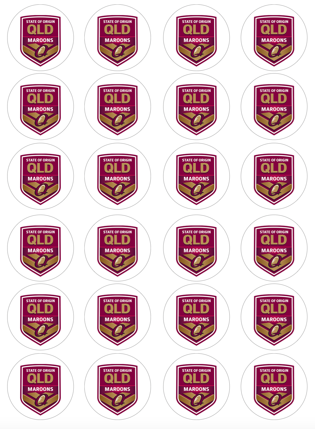 State of Origin QLD Cupcake Edible Icing Image Toppers