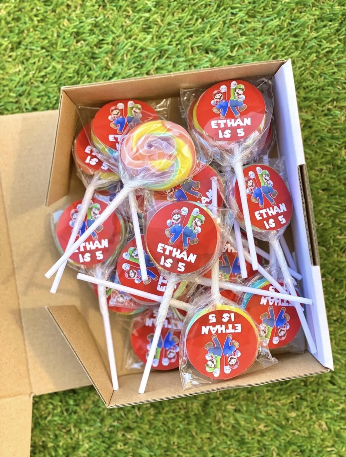 Super Mario Personalised Birthday Lollipop 10 pack