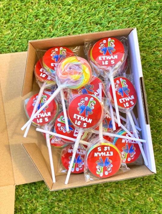 Super Mario Personalised Birthday Lollipop 10 pack