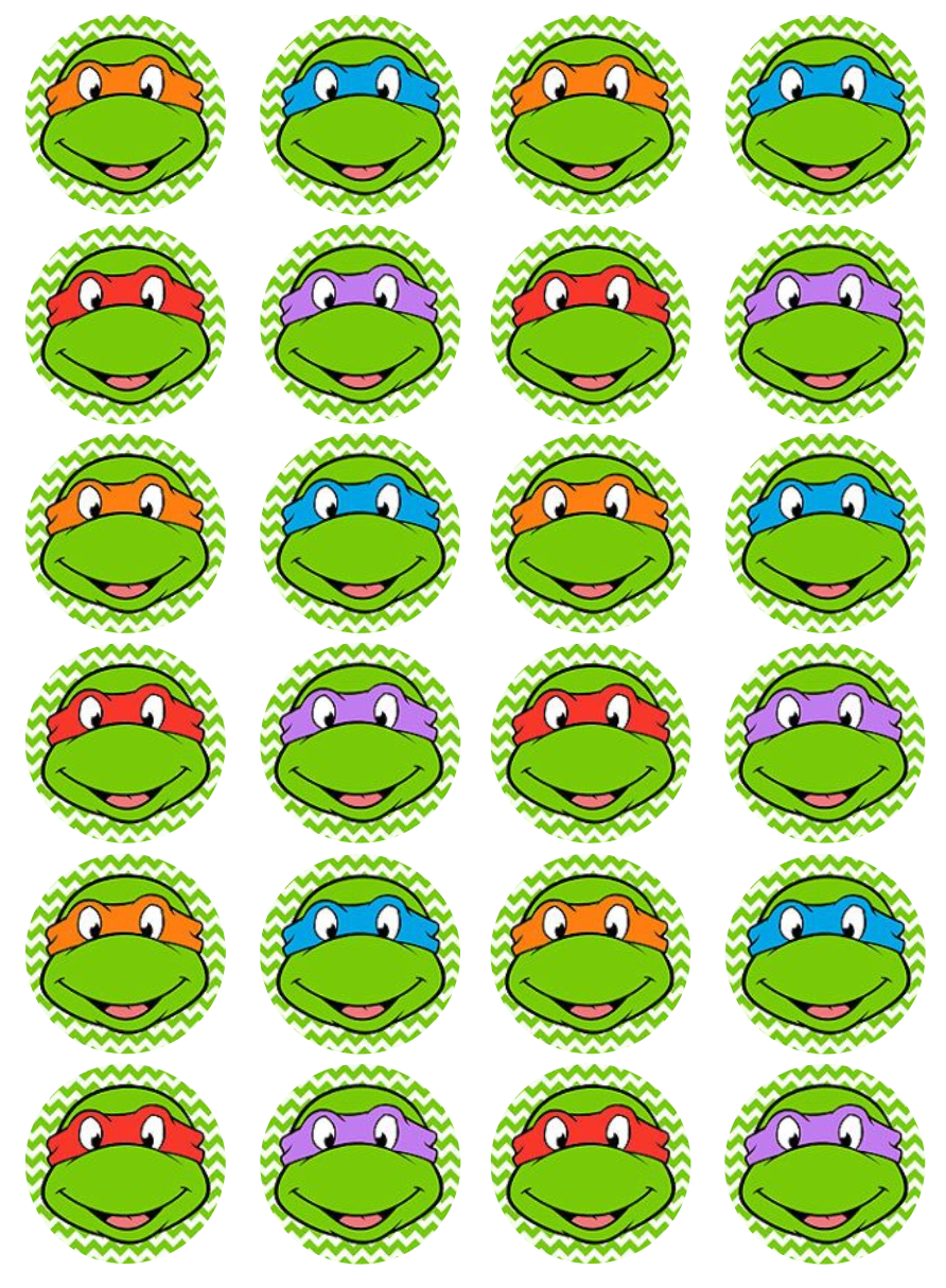 TMNT Ninja Turtles #1 Cupcake Edible Icing Image Toppers