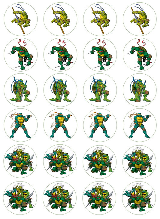 TMNT Ninja Turtles #2 Cupcake Edible Icing Image Toppers