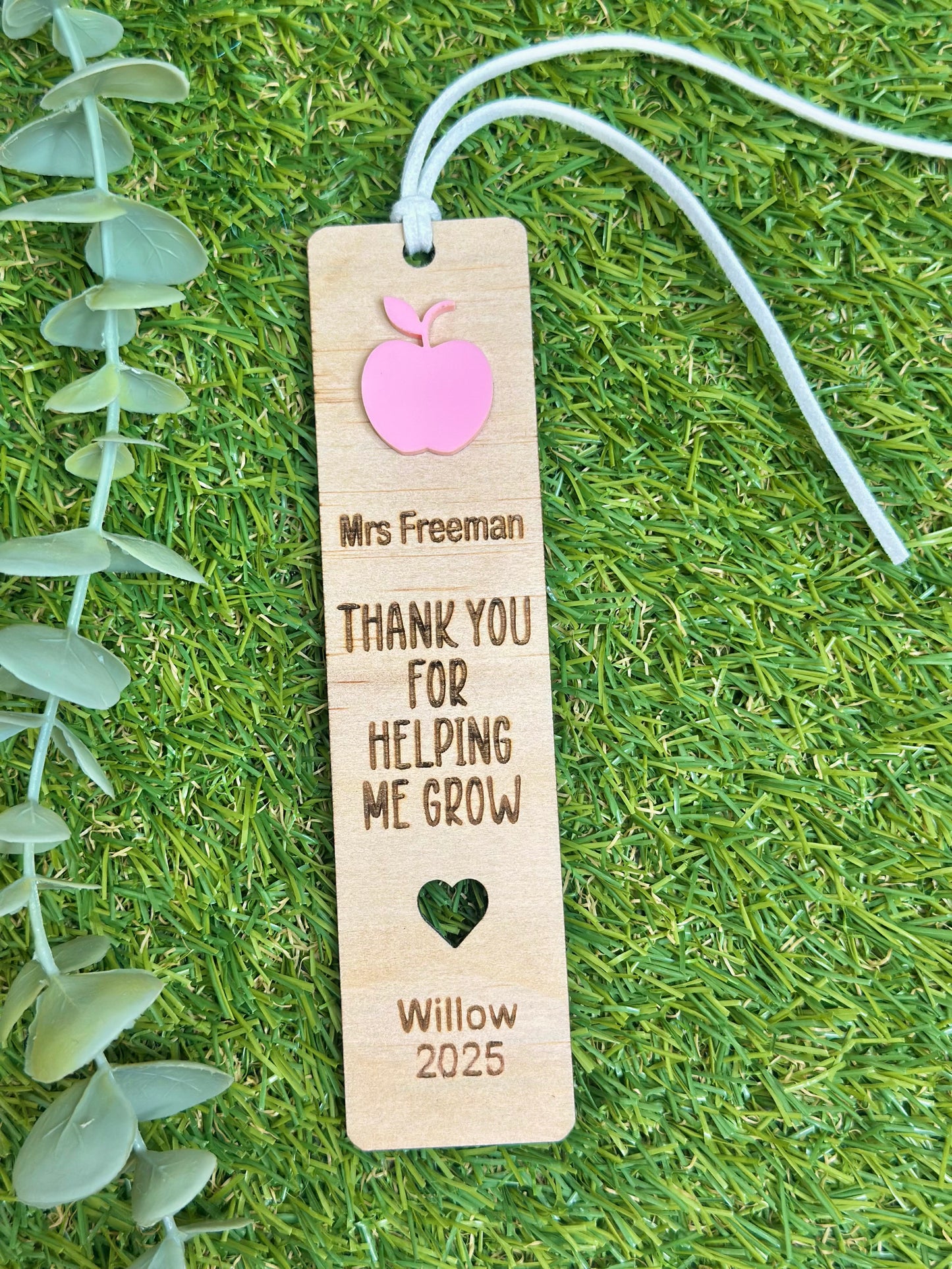 Teacher Personalised Bookmark Apple