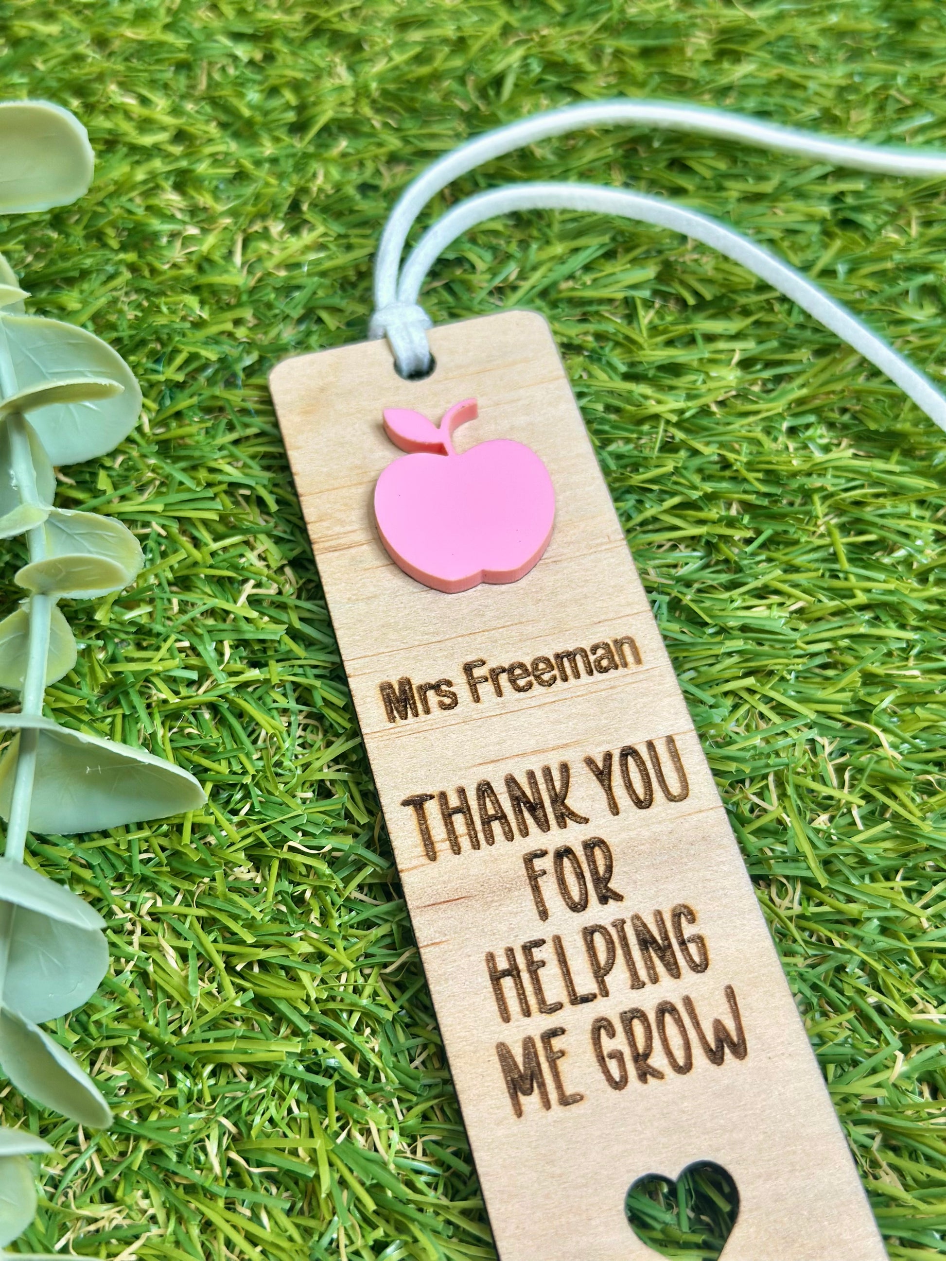Teacher Personalised Bookmark Apple