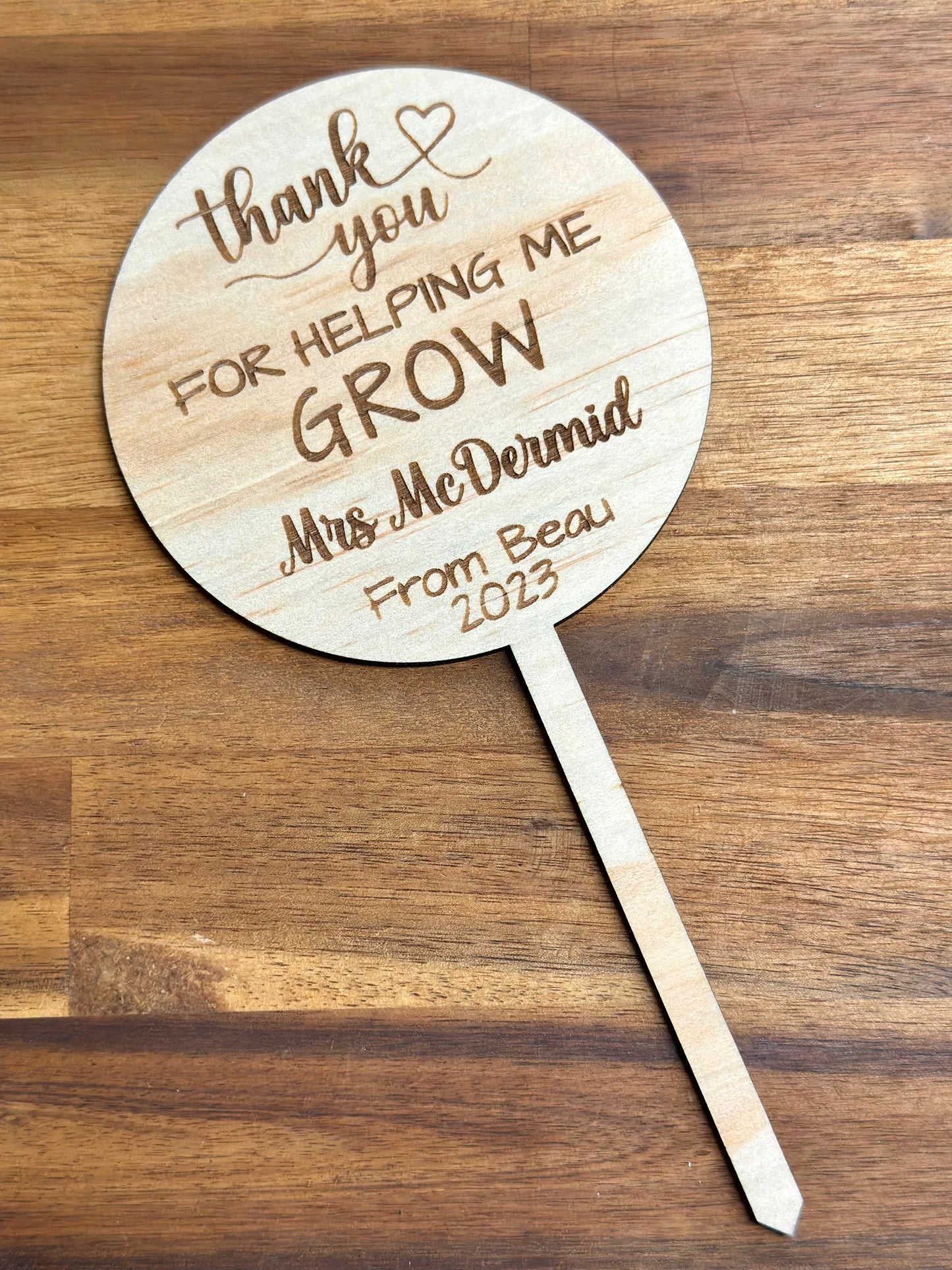 Teacher Thank You For Helping Me Grow Personalised Plant Stake