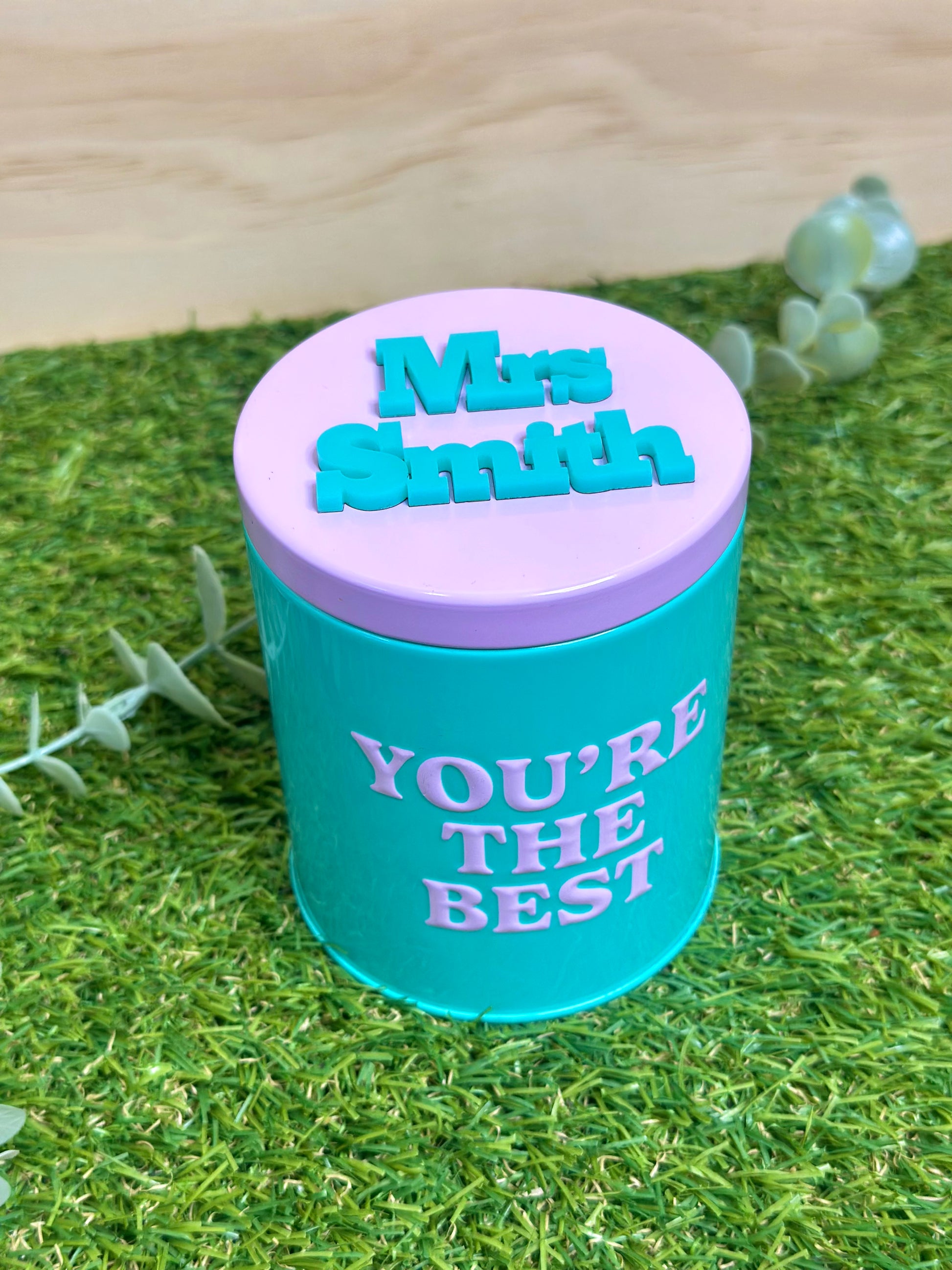 Teacher You're The Best Personalised Tin Candle