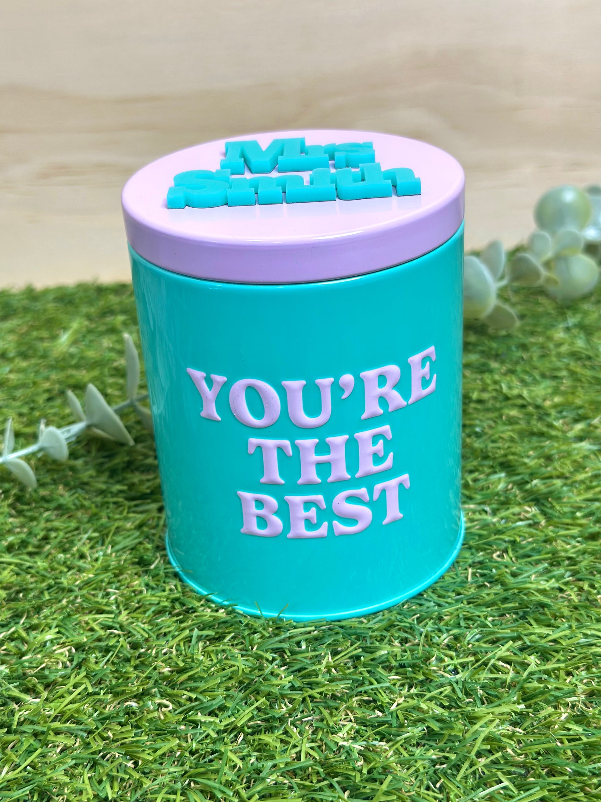 Teacher You're The Best Personalised Tin Candle