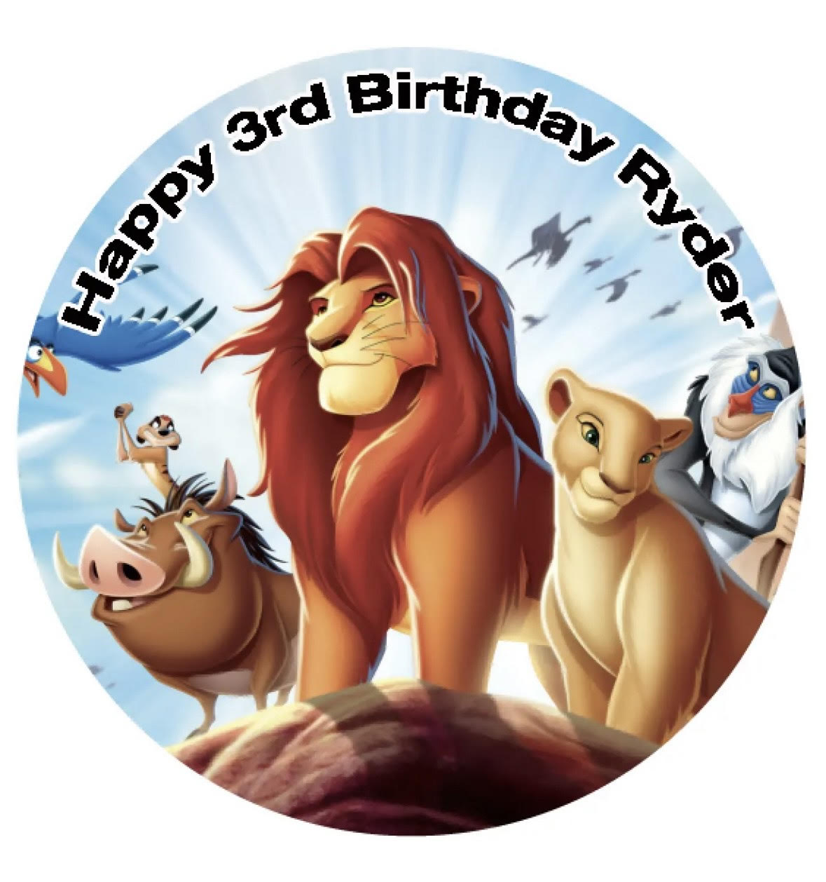 The Lion King #2 Round Cake Edible Icing Image Topper 19cm