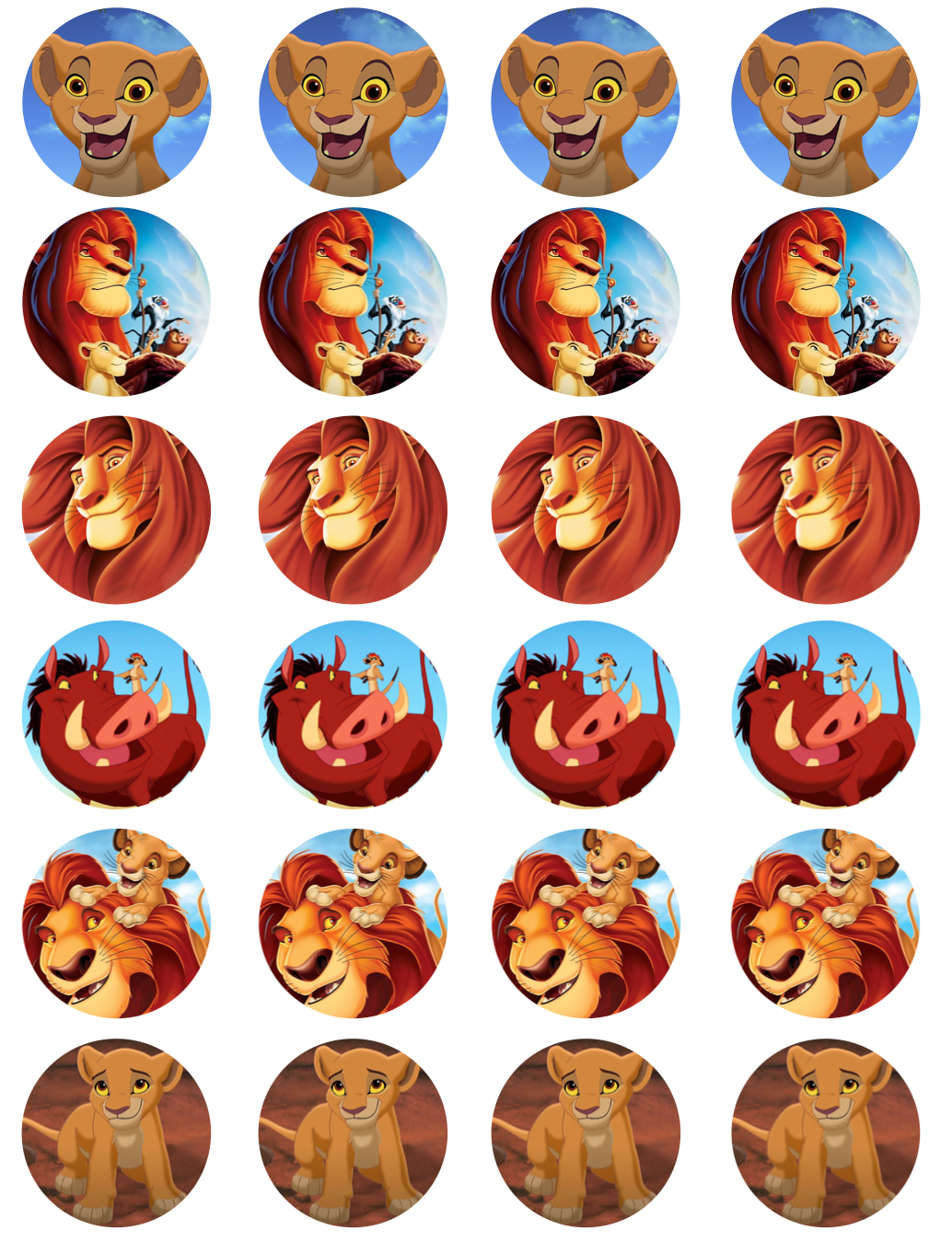 The Lion King Cupcake Edible Icing Image Toppers