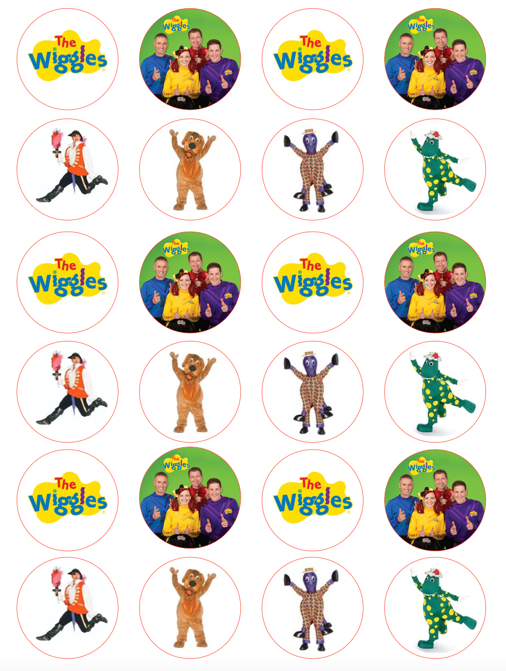 The Wiggles Cupcake Edible Icing Image Toppers