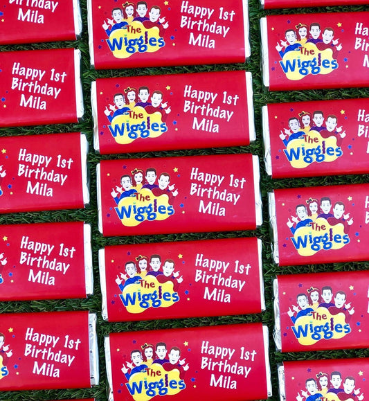 The Wiggles Personalised Chocolate Bar Party Favour x 4