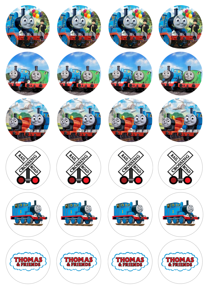 Thomas the Tank Engine Cupcake Edible Icing Image Toppers