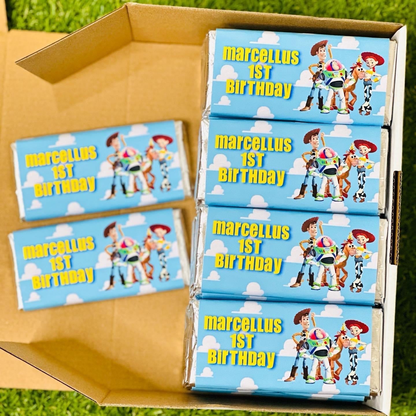 Toy Story Personalised Chocolate Bar Party Favour x 4