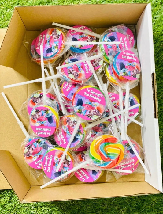 Trolls Personalised Birthday Lollipop 10 pack