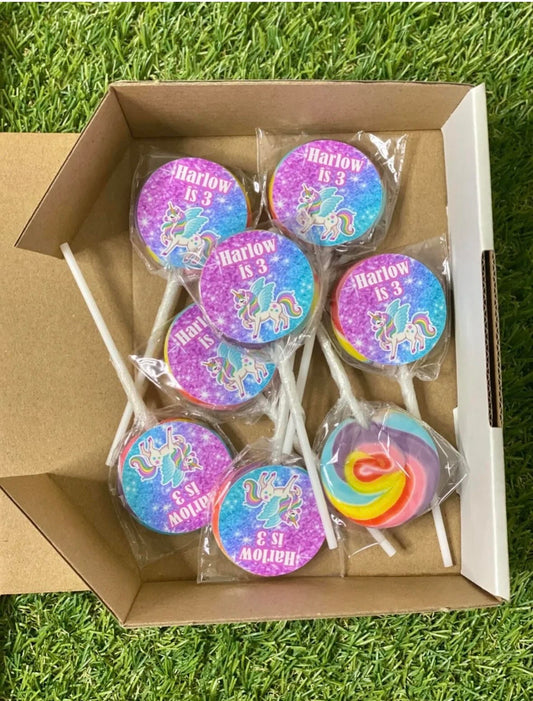 Unicorn #1 Personalised Birthday Lollipop 10 pack