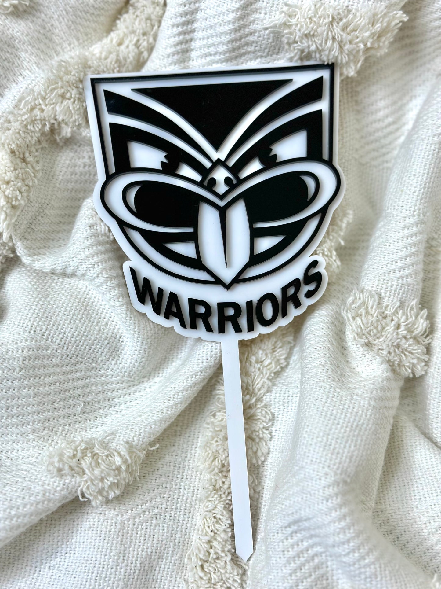 Warriors NRL Double Layer Acrylic Cake Topper